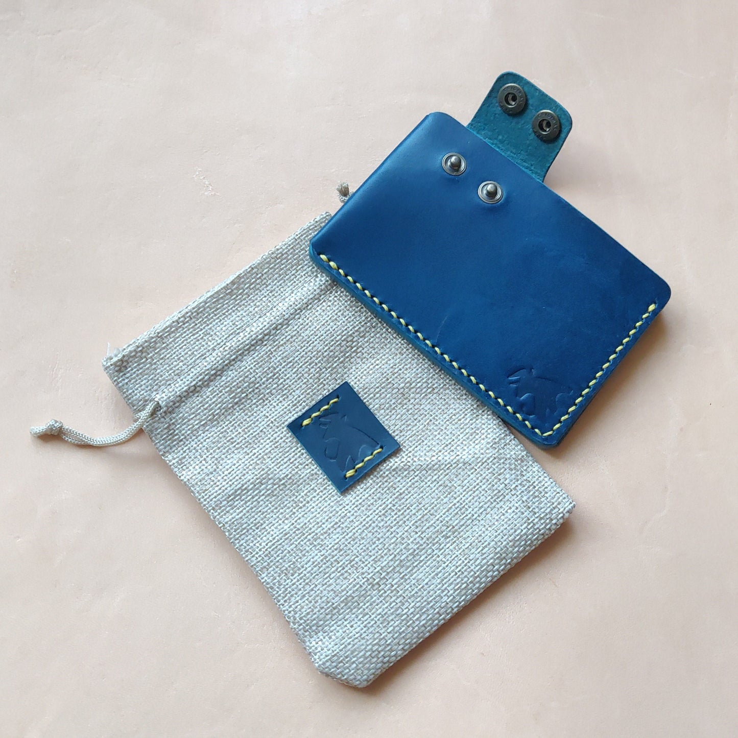 Leather Card Holder, Vegetable Tanned Pocket Mini Wallet, Minimalist Card Holder Case