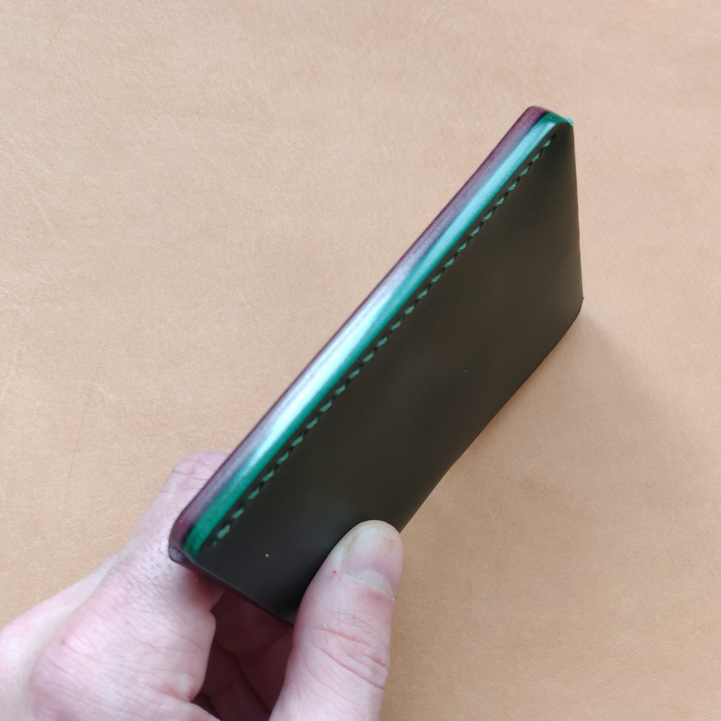 Leather Card Holder, Vegetable Tanned Pocket Mini Wallet, Minimalist Card Holder Case