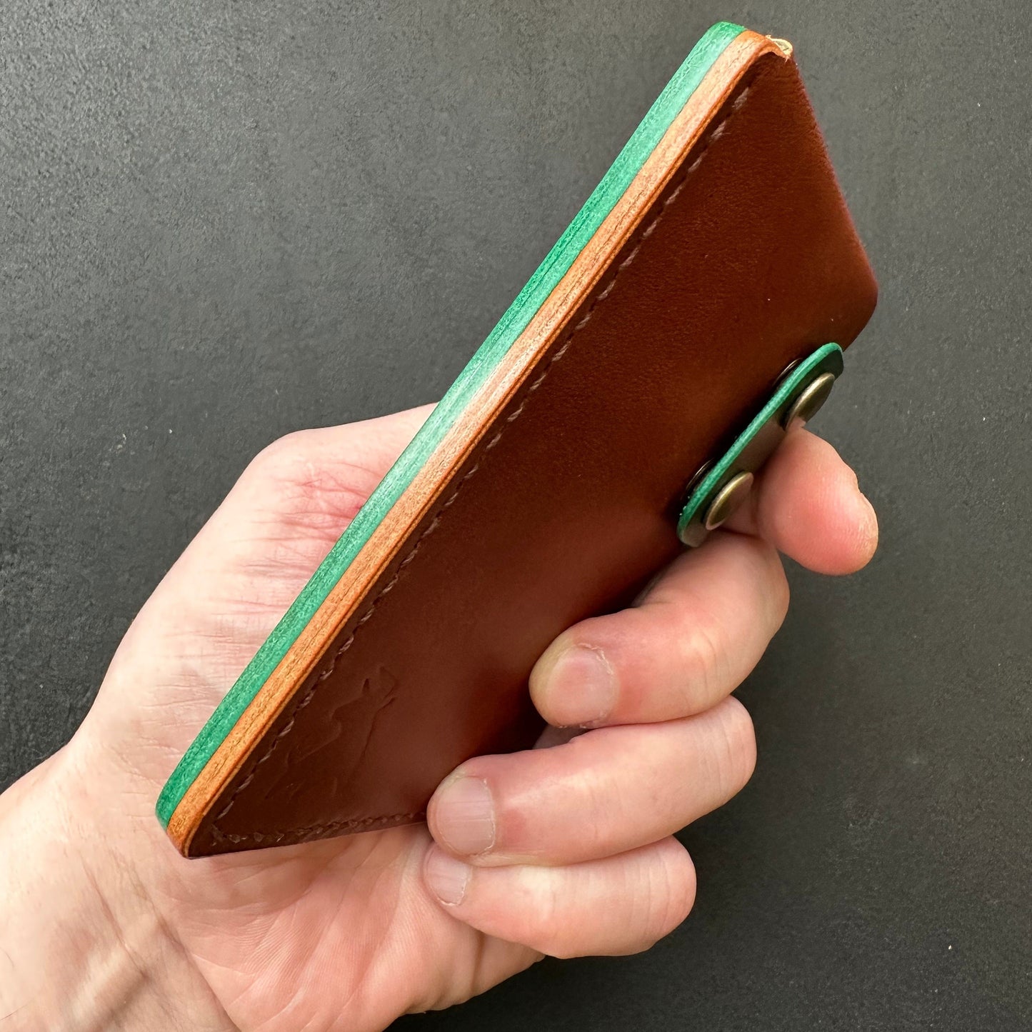 Leather Card Holder, Vegetable Tanned Pocket Mini Wallet, Minimalist Card Holder Case