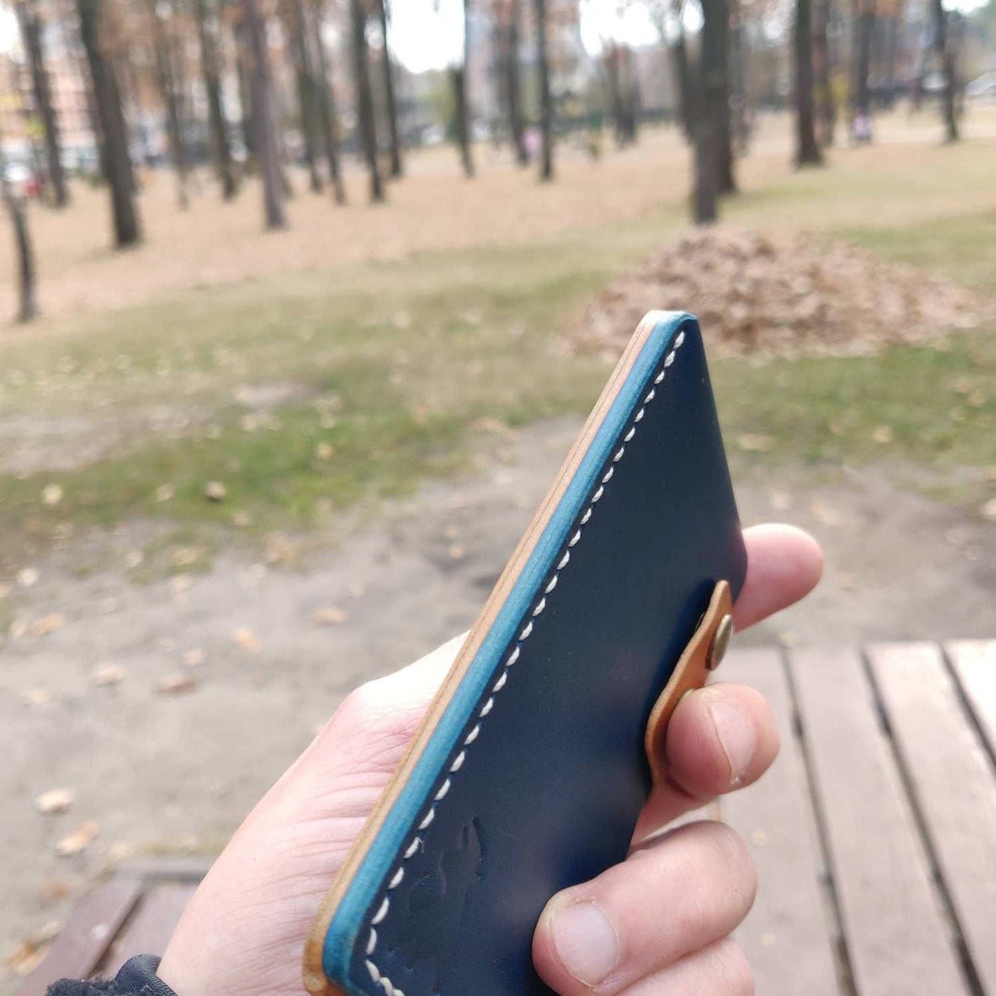 Leather Card Holder, Vegetable Tanned Pocket Mini Wallet, Minimalist Card Holder Case