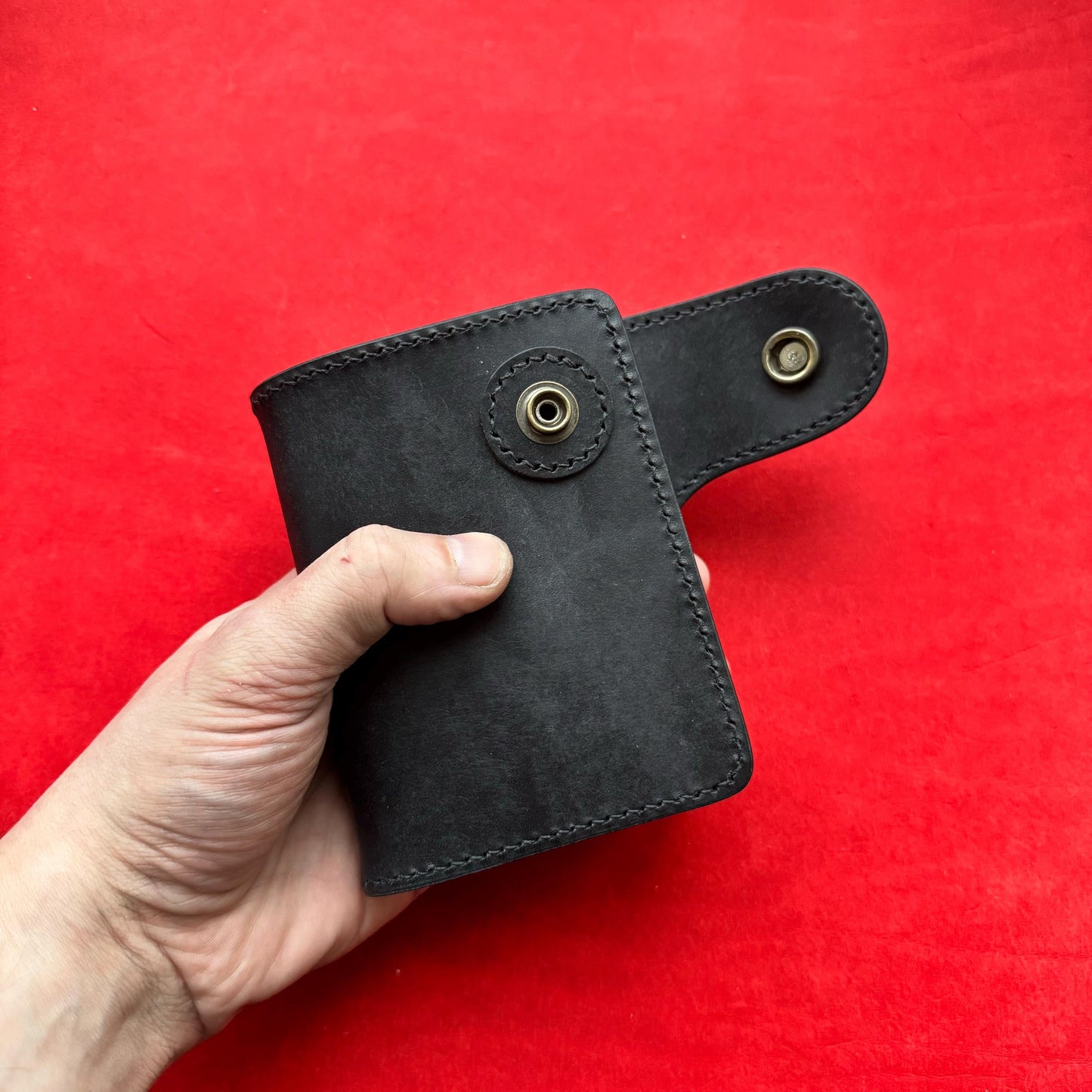 Biker Wallet With A Ring For Chain Or Lanyard, Veg Tanned Travel Western Wallet