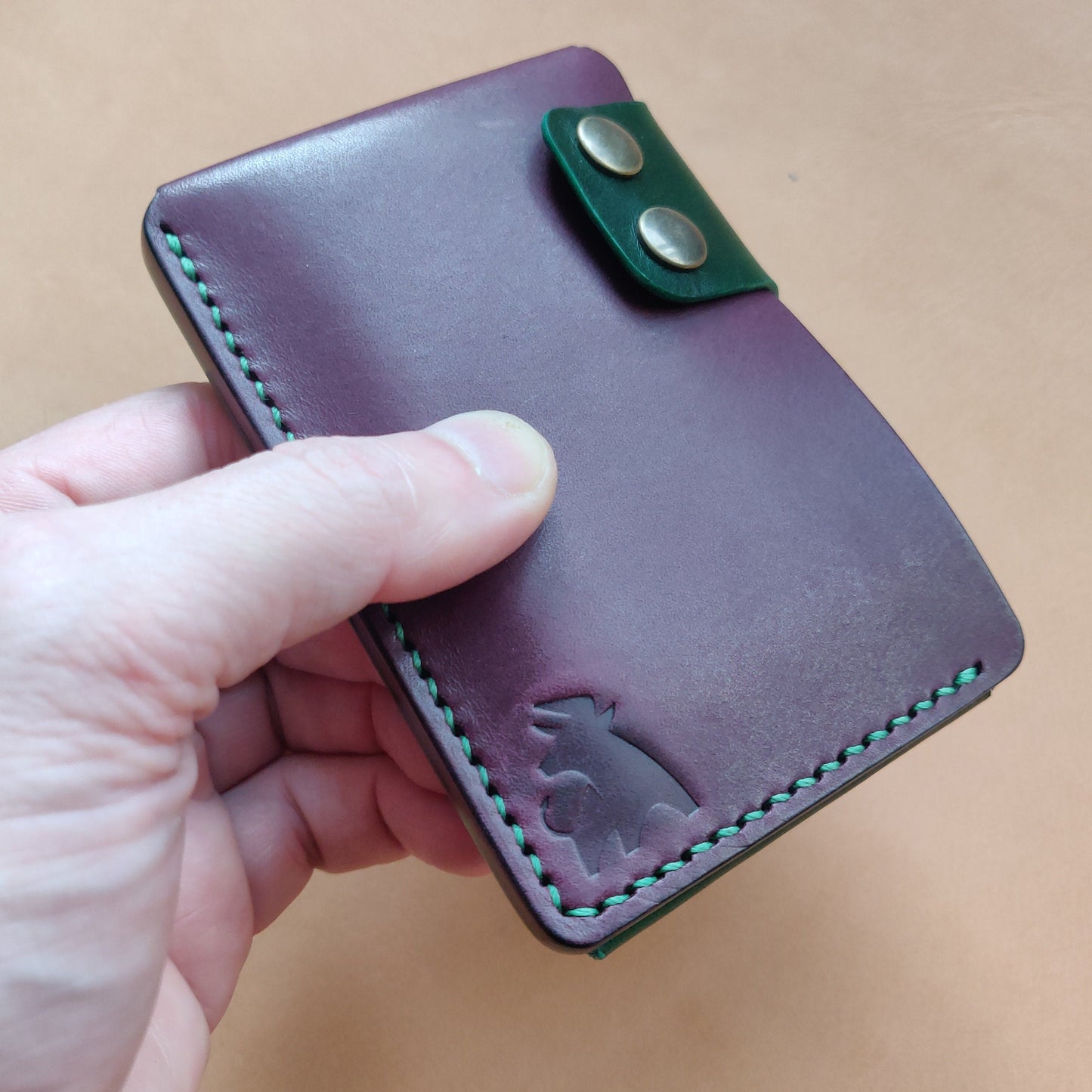 Leather Card Holder, Vegetable Tanned Pocket Mini Wallet, Minimalist Card Holder Case