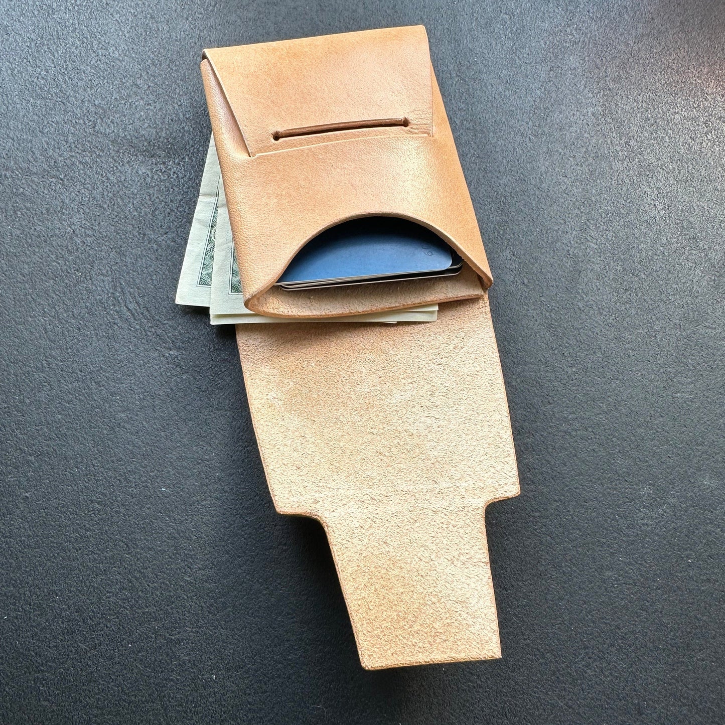 Stitchless Leather Cards Wallet, Origami Minimalist Wallet, EDC Card Holder Case