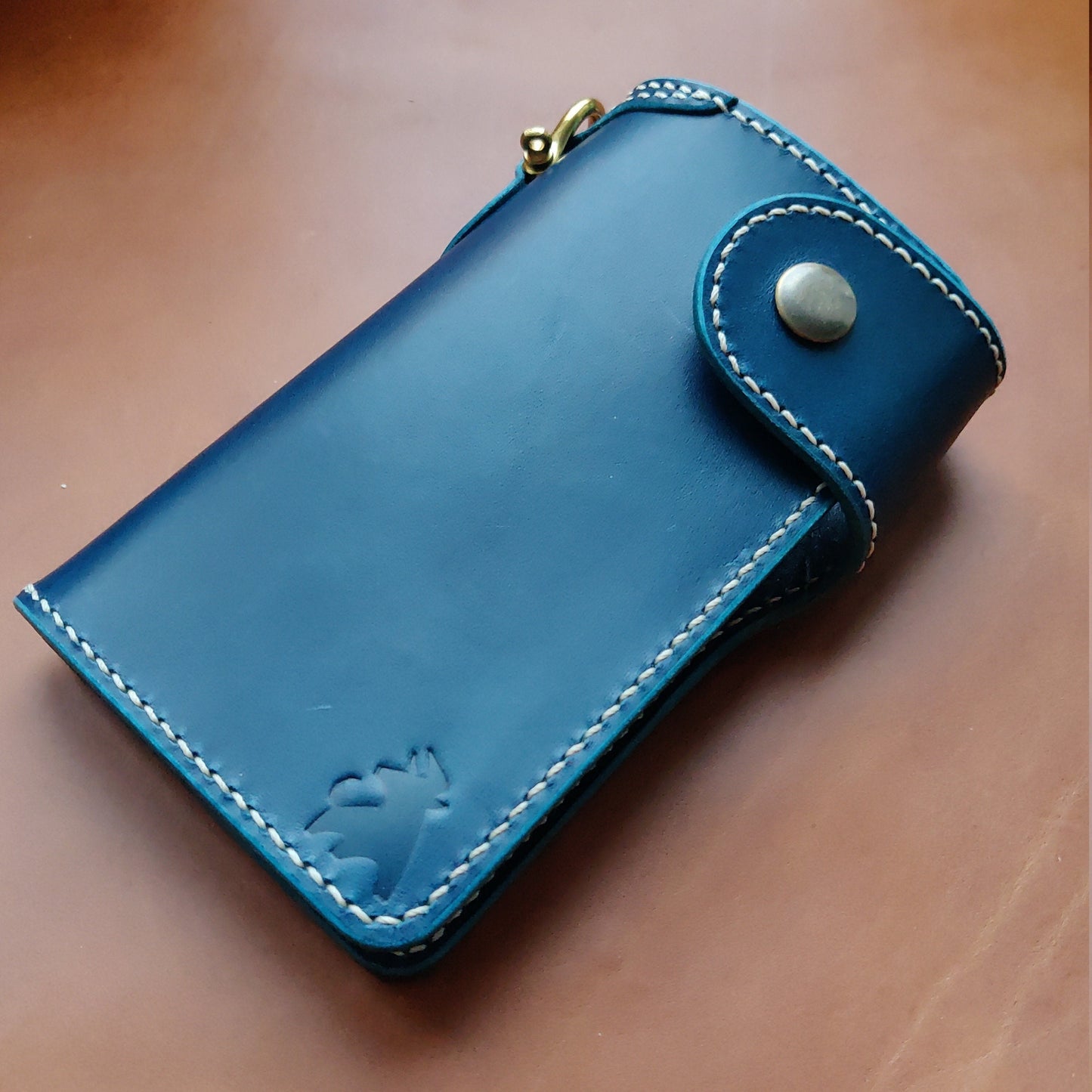 Biker Wallet With A Ring For Chain Or Lanyard, Veg Tanned Travel Western Wallet