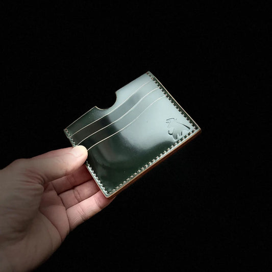 Rocado Shell Cordovan Leather Card Holder: Minimalist Pocket Wallet