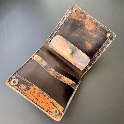 Rocado Shell Cordovan Wallet, Leather Bifold Wallet With Coin Purse, Luxury Wallet