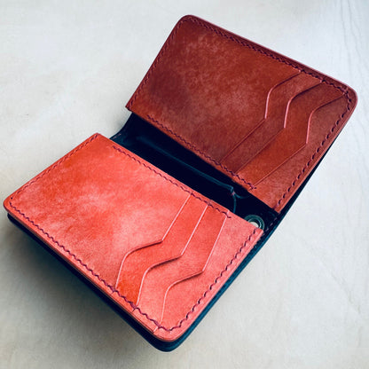 Vertical Leather Wallet, Cash Holder Leather Wallet, Bi-Fold Middle Wallet, Men Gift Wallet, Women Gift Wallet