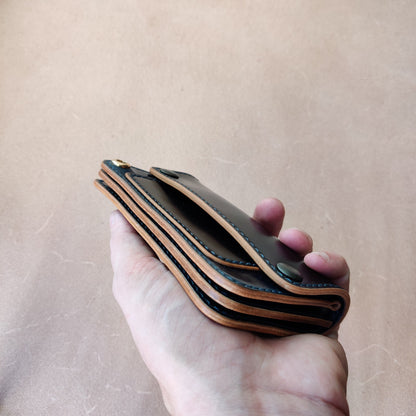 Rocado Shell Cordovan Mini Trucker Wallet, Luxury Compact Wallet