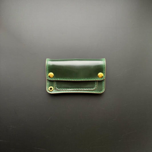 Rocado Shell Cordovan Mini Trucker Wallet, Luxury Compact Wallet