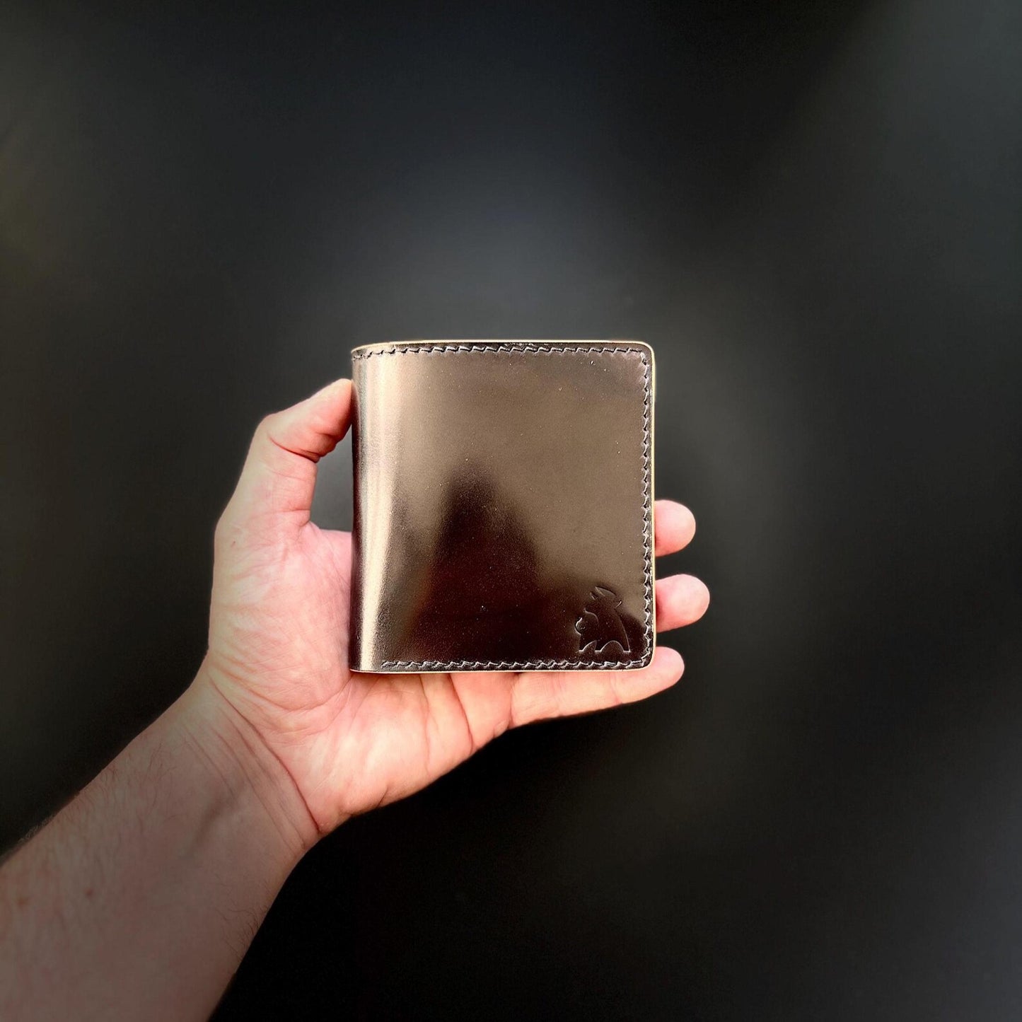 Rocado Shell Cordovan Wallet, Leather Bifold Wallet With Coin Purse, Luxury Wallet