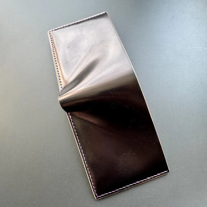 Rocado Shell Cordovan Wallet, Leather Bifold Wallet With Coin Purse, Luxury Wallet