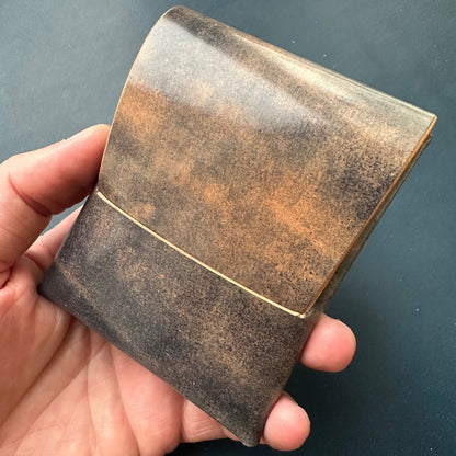 Stitchless Shell Cordovan Leather Cards Wallet, Origami Minimalist Wallet, EDC Card Holder Case