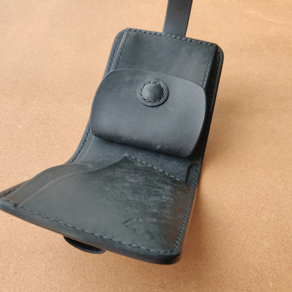 Leather Bifold Wallet, Japanese-Style Vegetable Tanned Wallet With Coin Purse