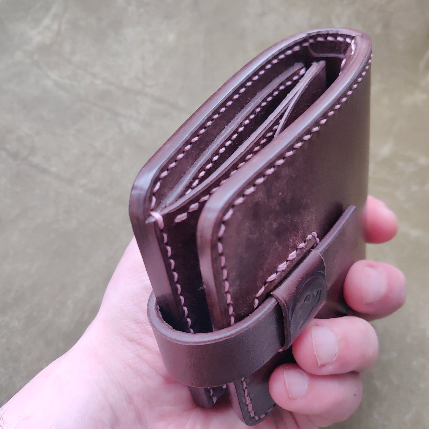 Leather Bifold Wallet, Japanese-Style Vegetable Tanned Wallet With Coin Purse