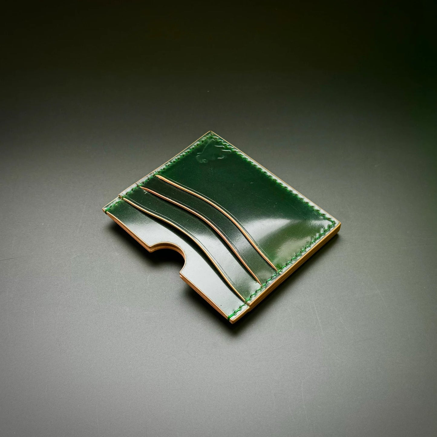 Rocado Shell Cordovan Leather Card Holder: Minimalist Pocket Wallet