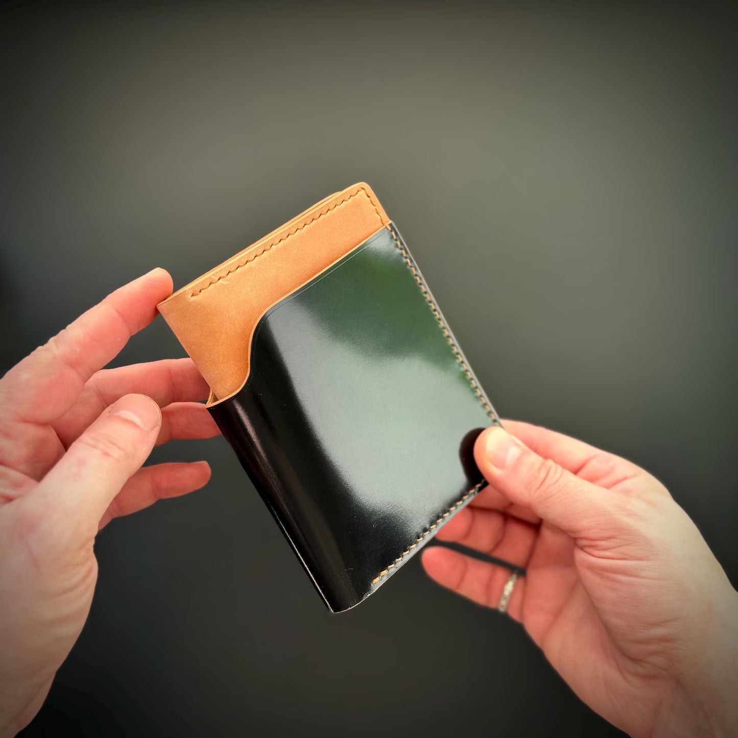 Rocado Shell Cordovan leather bifold wallet