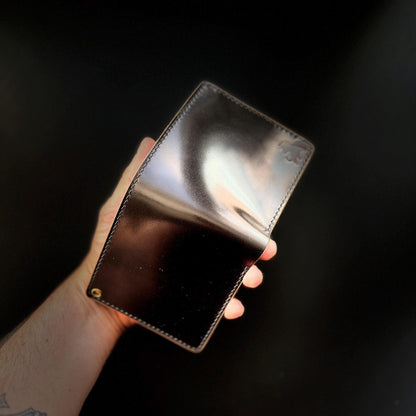 Rocado Shell Cordovan Wallet, Leather Bifold Wallet With Coin Purse, Luxury Wallet