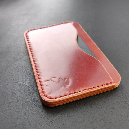 Shell Cordovan Wallet, Horizontal Leather Card Wallet, Minimalist Slim Luxury Wallet