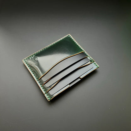 Rocado Shell Cordovan Leather Card Holder: Minimalist Pocket Wallet