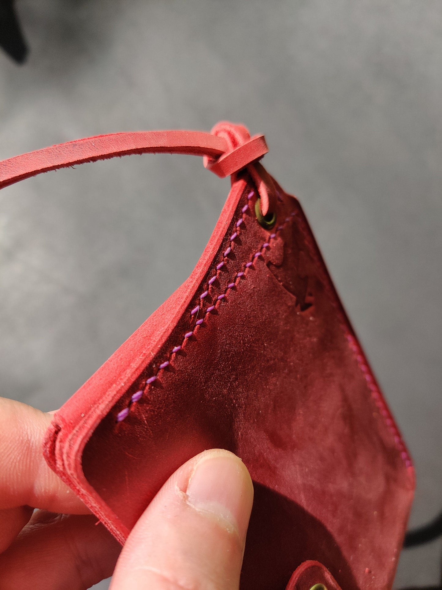 Leather Card Holder With A Ring For Chain Or Lanyard, Pocket Mini Wallet, Minimalist Card Holder Case