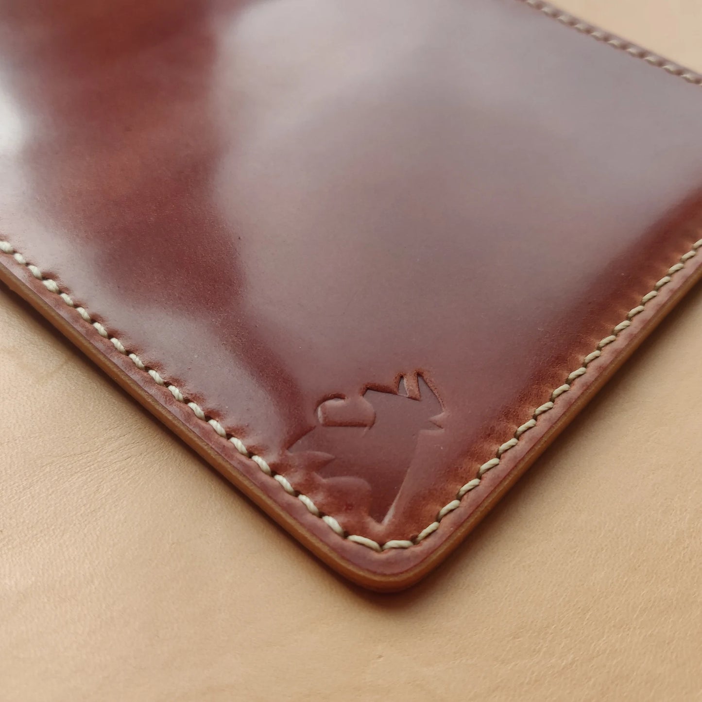 Shell Cordovan Wallet, Vertical Leather Bifold Wallet, Minimalist Slim Luxury Wallet