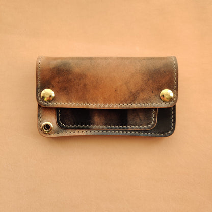 Rocado Shell Cordovan Mini Trucker Wallet, Luxury Compact Wallet