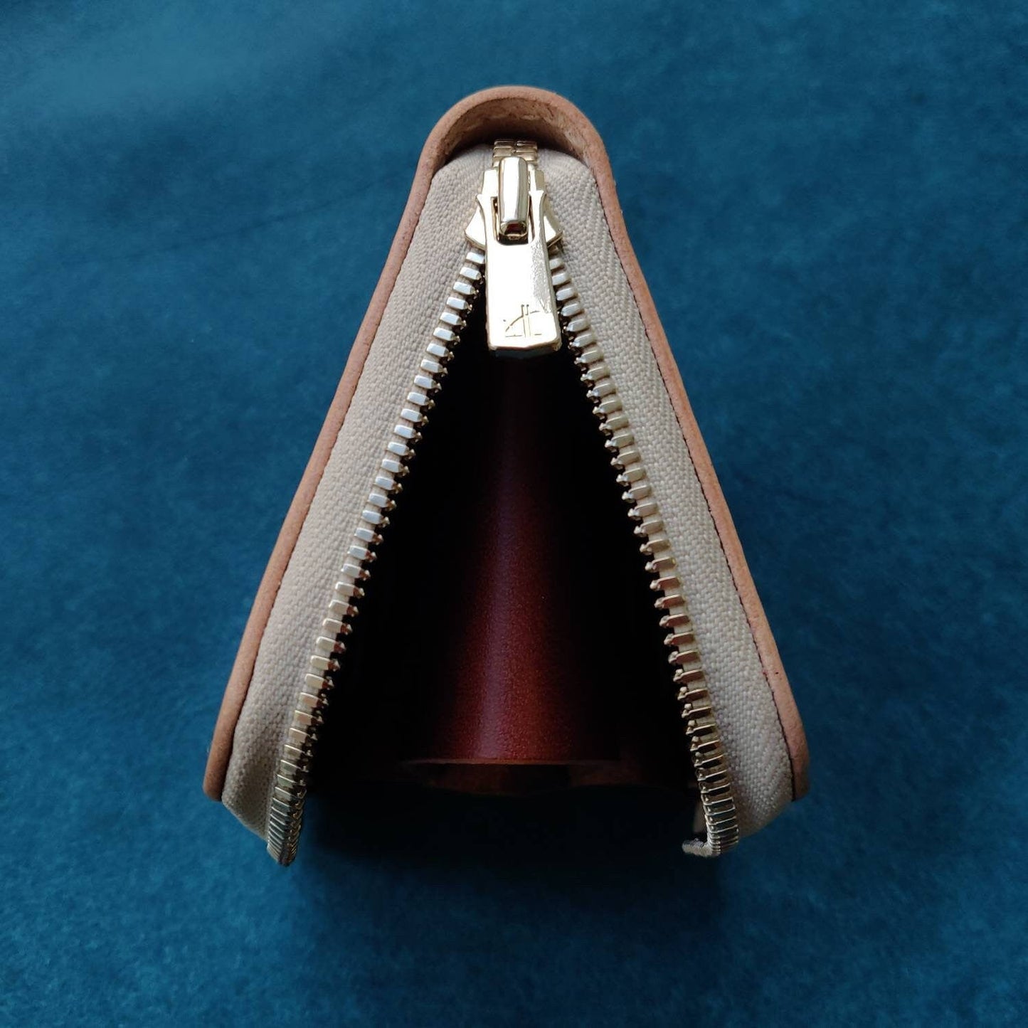 Small Zipper Wallet, Veg Tanned Zippered Wallet With Coin Purse, Buttero Leather Compact Wallet