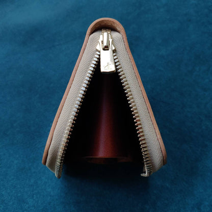 Small Zipper Wallet, Veg Tanned Zippered Wallet With Coin Purse, Buttero Leather Compact Wallet