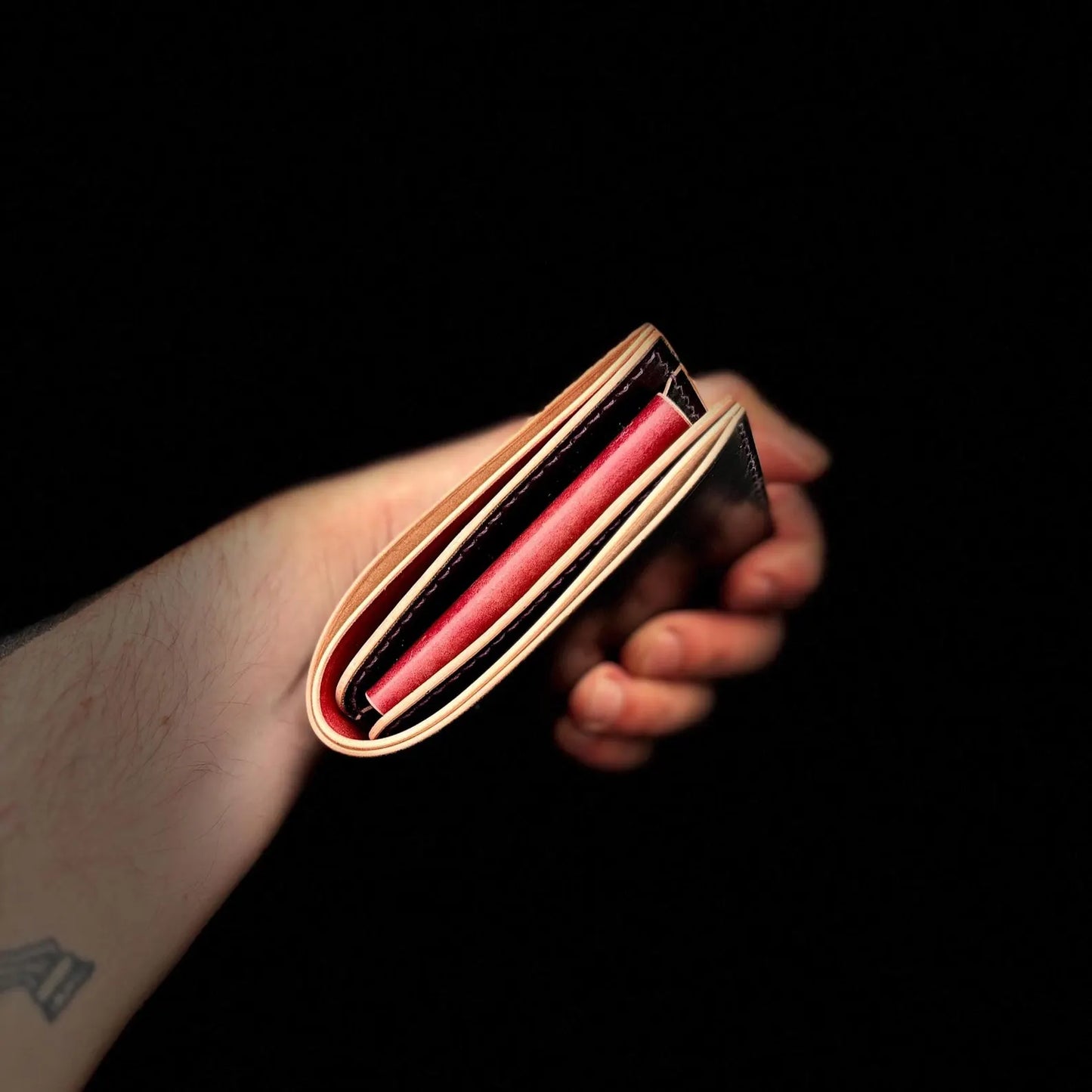 Rocado Shell Cordovan Wallet, Leather Bifold Wallet With Coin Purse, Luxury Wallet