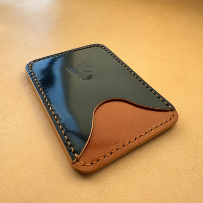 Rocado Shell Cordovan Wallet, Leather Card Wallet, Minimalist Slim Luxury Wallet