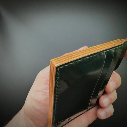 Rocado Shell Cordovan Leather Card Holder: Minimalist Pocket Wallet