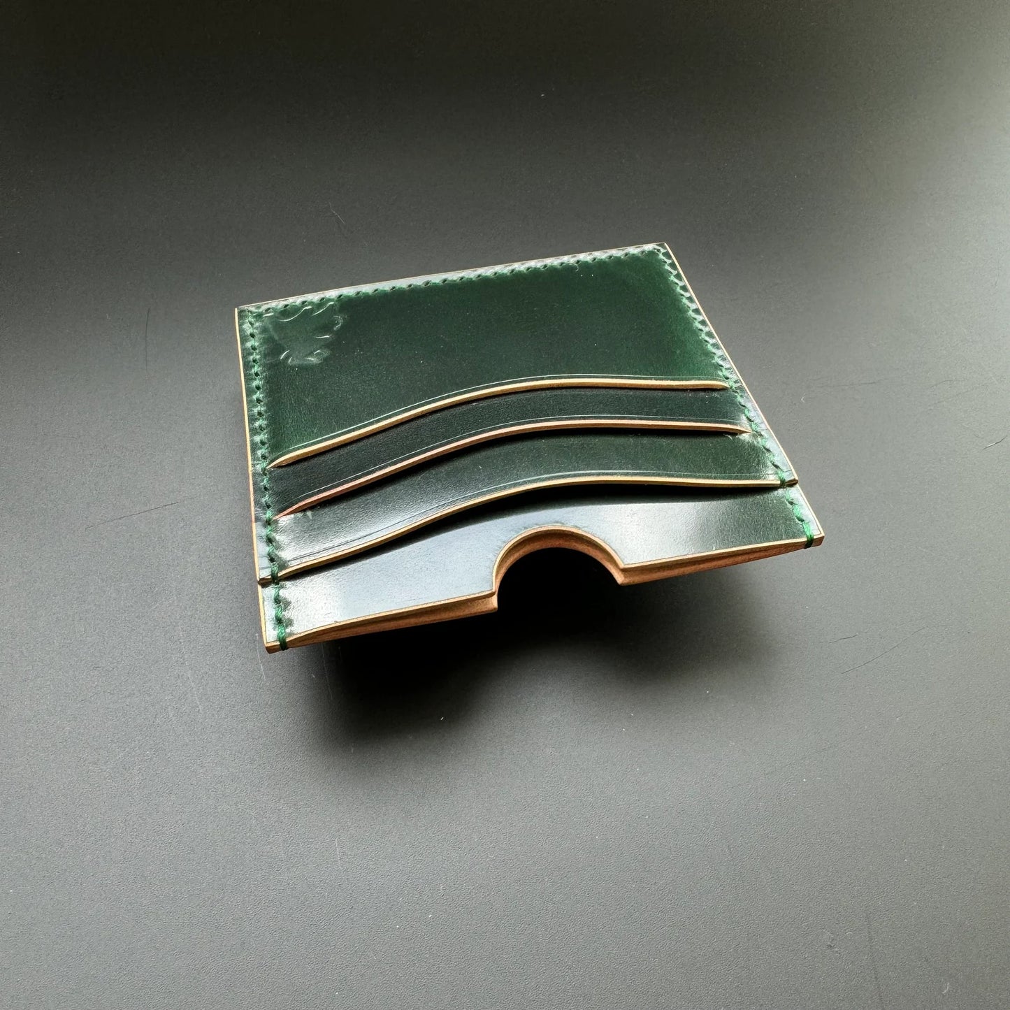 Rocado Shell Cordovan Leather Card Holder: Minimalist Pocket Wallet