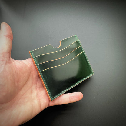 Rocado Shell Cordovan Leather Card Holder: Minimalist Pocket Wallet