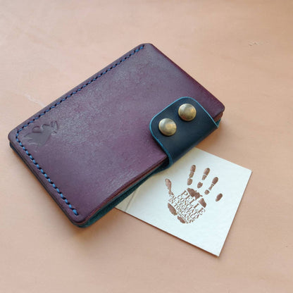 Leather Card Holder, Vegetable Tanned Pocket Mini Wallet, Minimalist Card Holder Case