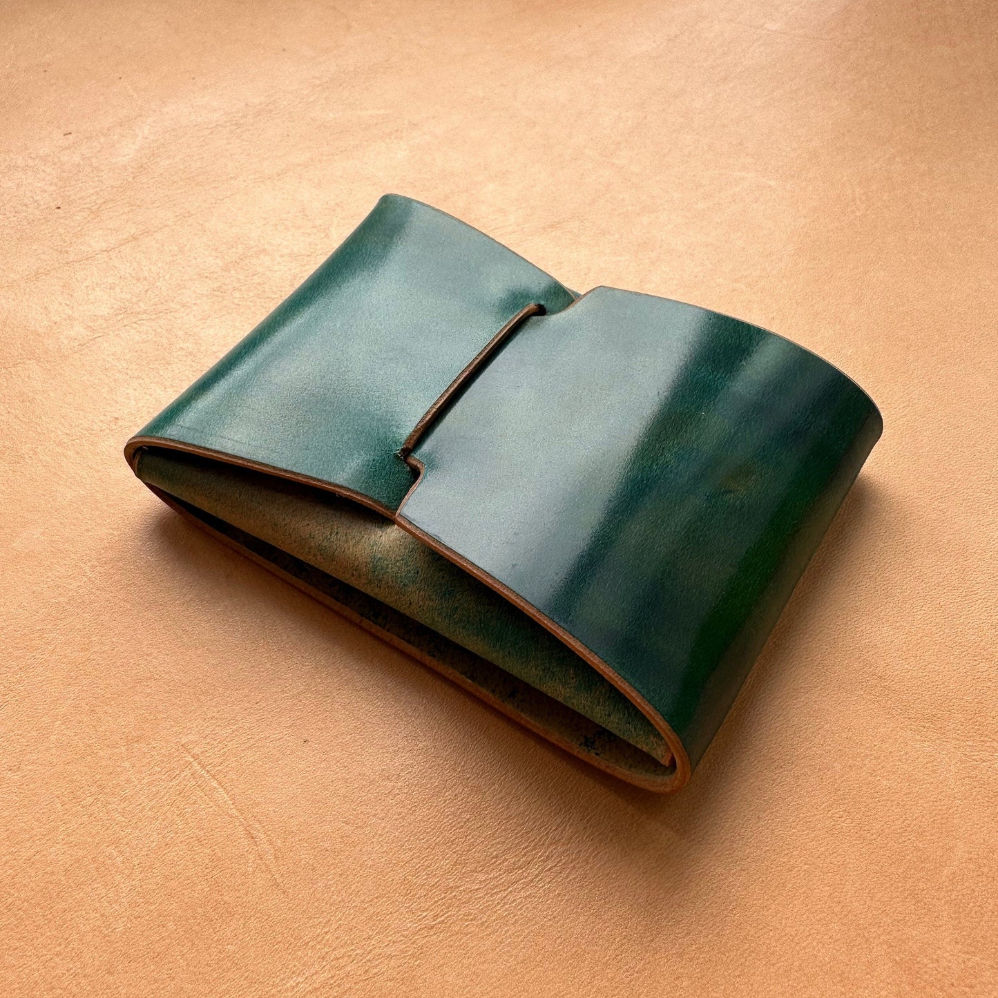 Stitchless Shell Cordovan Leather Cards Wallet, Origami Minimalist Wallet, EDC Card Holder Case