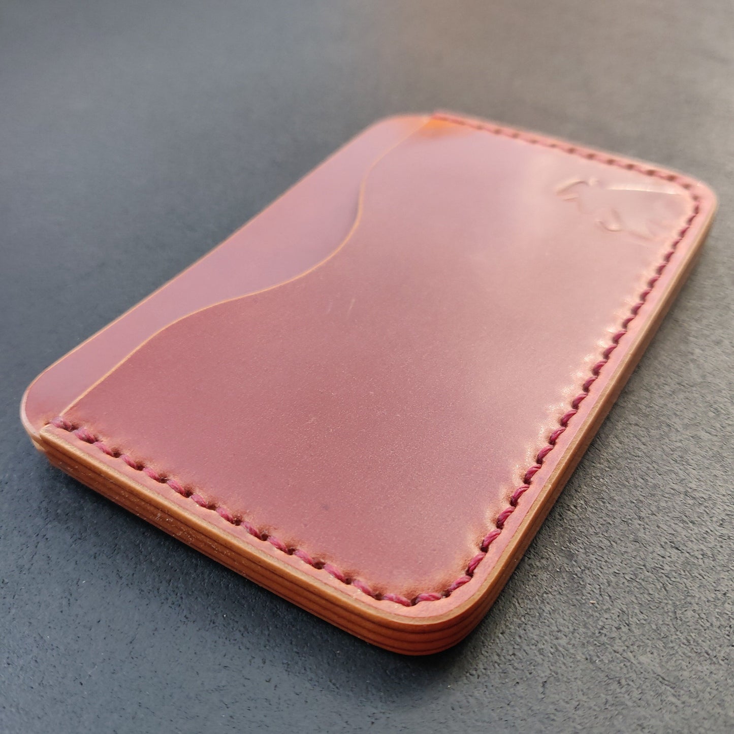 Shell Cordovan Wallet, Horizontal Leather Card Wallet, Minimalist Slim Luxury Wallet