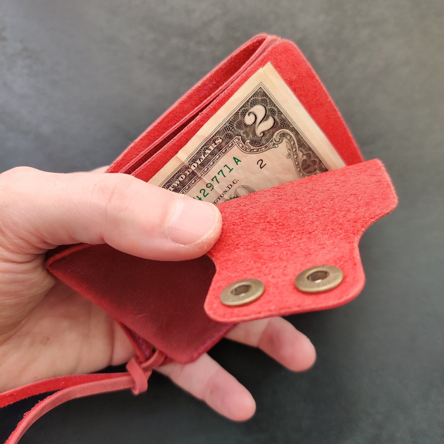 Leather Card Holder With A Ring For Chain Or Lanyard, Pocket Mini Wallet, Minimalist Card Holder Case