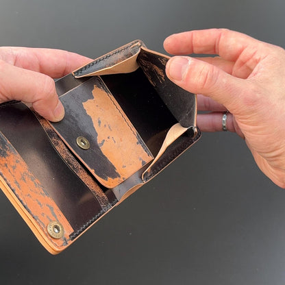 Rocado Shell Cordovan Wallet, Leather Bifold Wallet With Coin Purse, Luxury Wallet