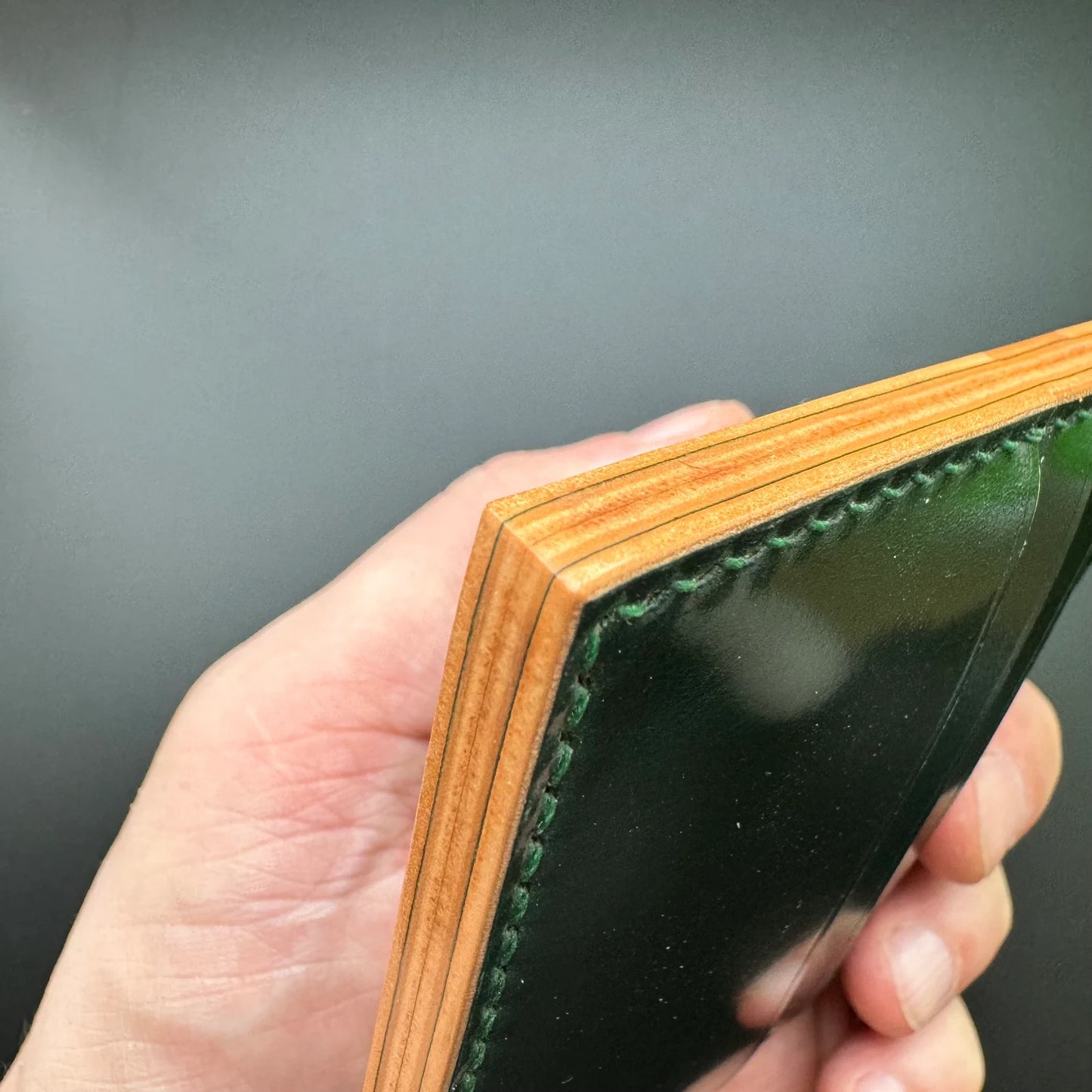 Rocado Shell Cordovan Leather Card Holder: Minimalist Pocket Wallet