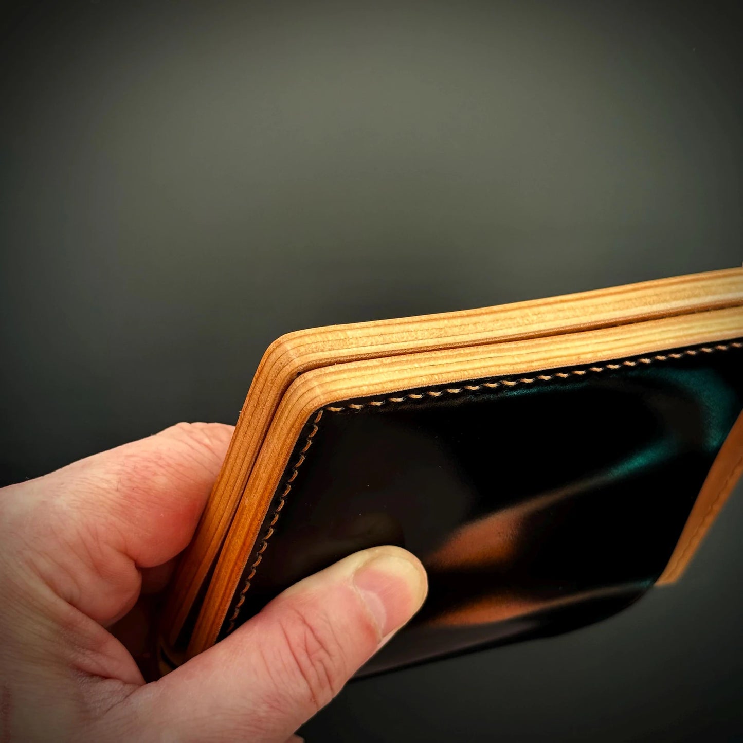 Rocado Shell Cordovan leather bifold wallet