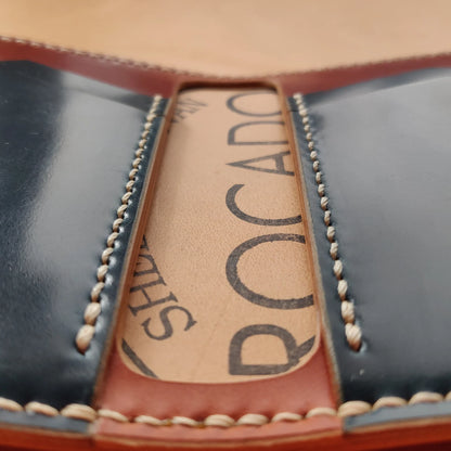 Shell Cordovan Wallet, Vertical Leather Bifold Wallet, Minimalist Slim Luxury Wallet