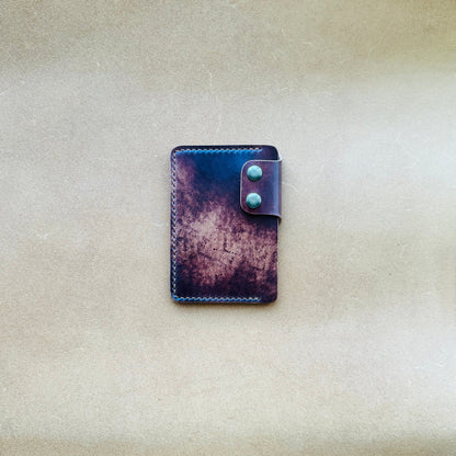 Rocado Shell Cordovan Leather Card Holder, Pocket Mini Wallet, Minimalist Card Holder Case