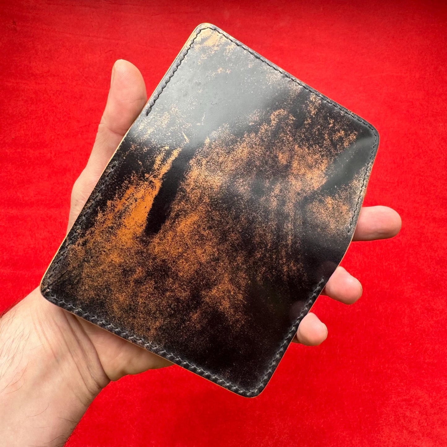 Rocado Shell Cordovan Wallet, Vertical Leather Bifold Wallet, Minimalist Slim Luxury Wallet