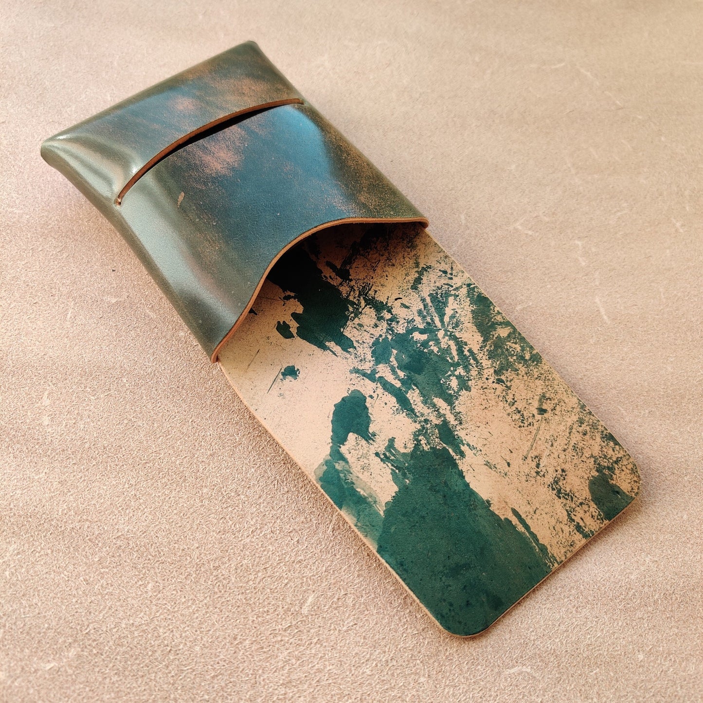 Stitchless Shell Cordovan Leather Cards Wallet, Origami Minimalist Wallet, EDC Card Holder Case