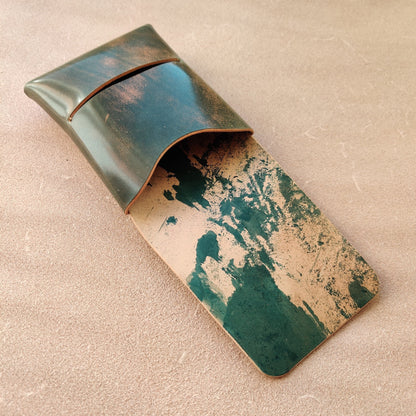 Stitchless Shell Cordovan Leather Cards Wallet, Origami Minimalist Wallet, EDC Card Holder Case