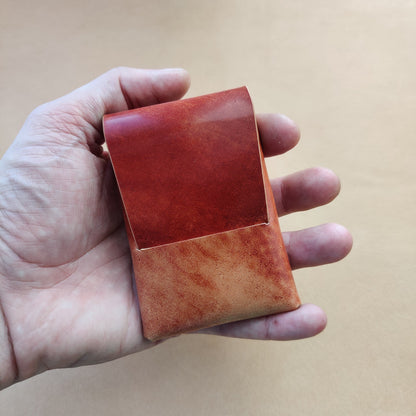 Rocado Shell Cordovan Stitchless  Leather Mini Cards Wallet, Origami Minimalist Wallet, EDC Card Holder Case