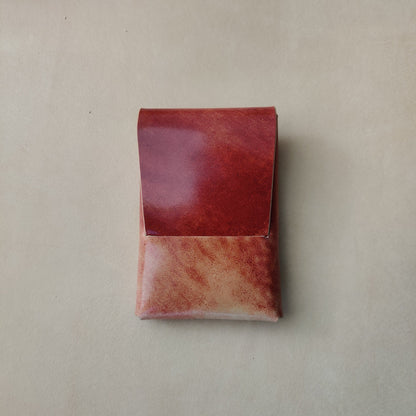 Rocado Shell Cordovan Stitchless  Leather Mini Cards Wallet, Origami Minimalist Wallet, EDC Card Holder Case