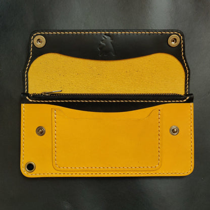 Long Trucker Wallet With A Ring For Chain Or Lanyard , Handmade Wallet For Rider, Biker or Trucker