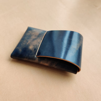 Rocado Shell Cordovan Stitchless Leather Mini Cards Wallet, Origami Minimalist Wallet, EDC Card Holder Case