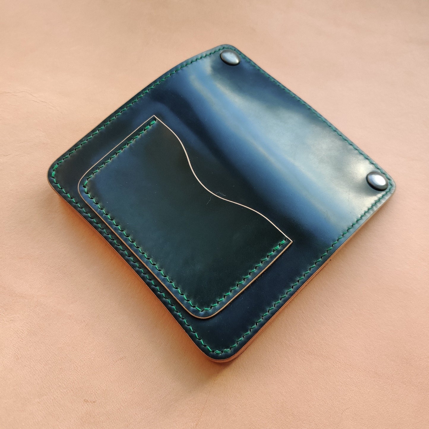 Rocado Shell Cordovan Mini Trucker Wallet, Luxury Compact Wallet